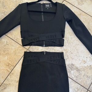 Herve Leger Black Women's Skirt Set